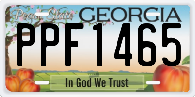 GA license plate PPF1465