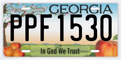 GA license plate PPF1530
