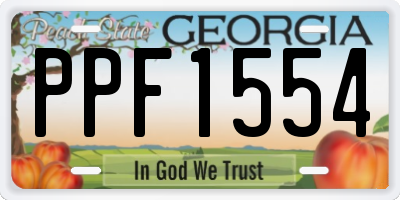 GA license plate PPF1554