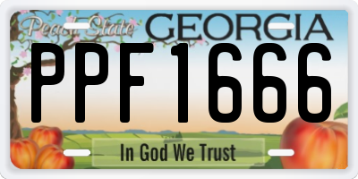 GA license plate PPF1666