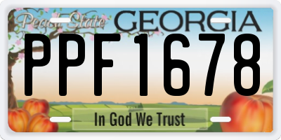 GA license plate PPF1678