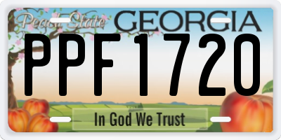 GA license plate PPF1720