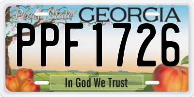 GA license plate PPF1726