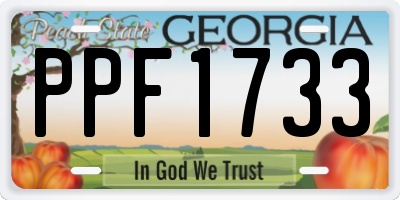 GA license plate PPF1733