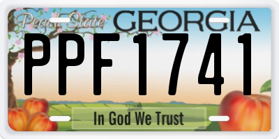 GA license plate PPF1741