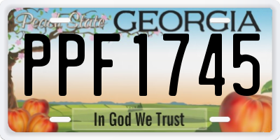 GA license plate PPF1745