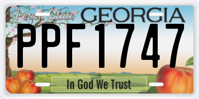 GA license plate PPF1747