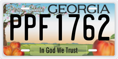 GA license plate PPF1762
