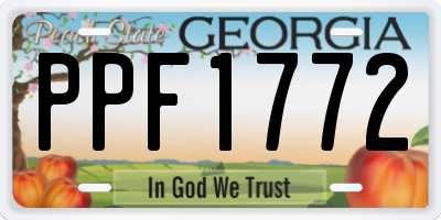 GA license plate PPF1772