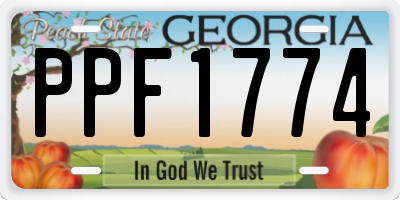 GA license plate PPF1774
