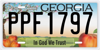 GA license plate PPF1797