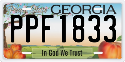 GA license plate PPF1833
