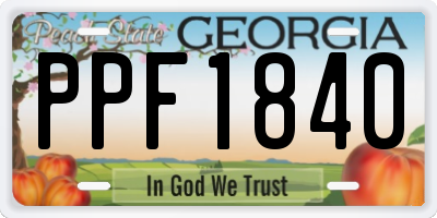 GA license plate PPF1840