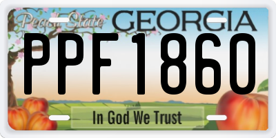 GA license plate PPF1860