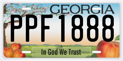 GA license plate PPF1888