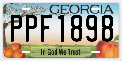 GA license plate PPF1898