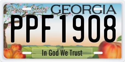 GA license plate PPF1908