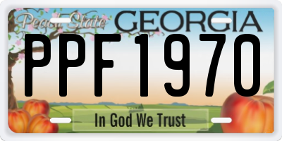 GA license plate PPF1970