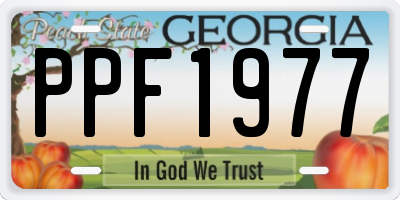 GA license plate PPF1977