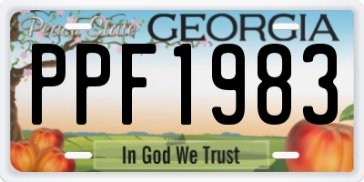 GA license plate PPF1983