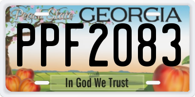 GA license plate PPF2083