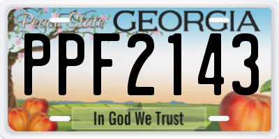 GA license plate PPF2143