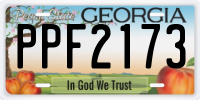 GA license plate PPF2173