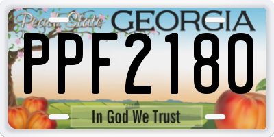 GA license plate PPF2180