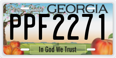 GA license plate PPF2271