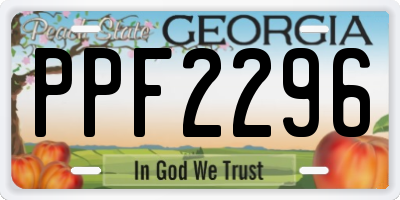 GA license plate PPF2296