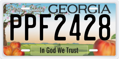 GA license plate PPF2428