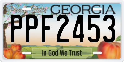 GA license plate PPF2453