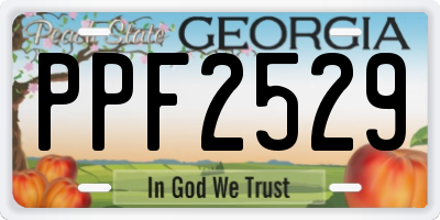 GA license plate PPF2529