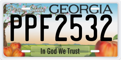 GA license plate PPF2532