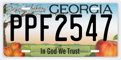 GA license plate PPF2547