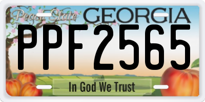 GA license plate PPF2565