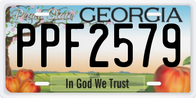 GA license plate PPF2579
