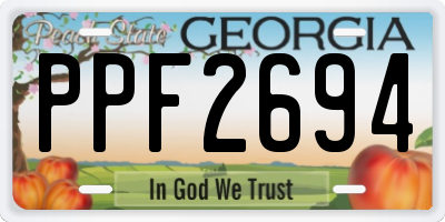 GA license plate PPF2694