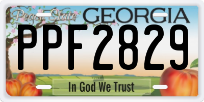 GA license plate PPF2829