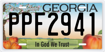 GA license plate PPF2941
