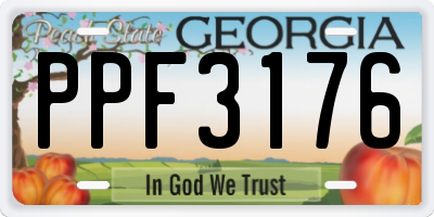 GA license plate PPF3176