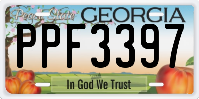 GA license plate PPF3397