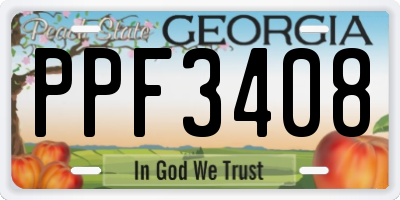 GA license plate PPF3408