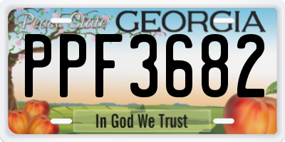 GA license plate PPF3682