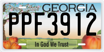 GA license plate PPF3912