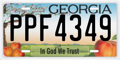 GA license plate PPF4349