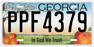 GA license plate PPF4379