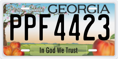 GA license plate PPF4423