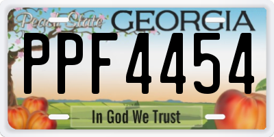 GA license plate PPF4454