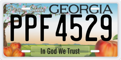 GA license plate PPF4529